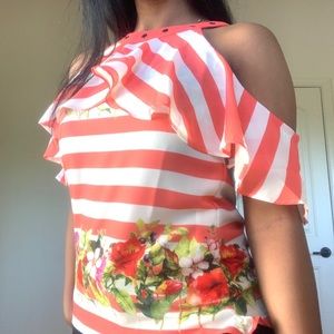 Cold Shoulder Floral Top